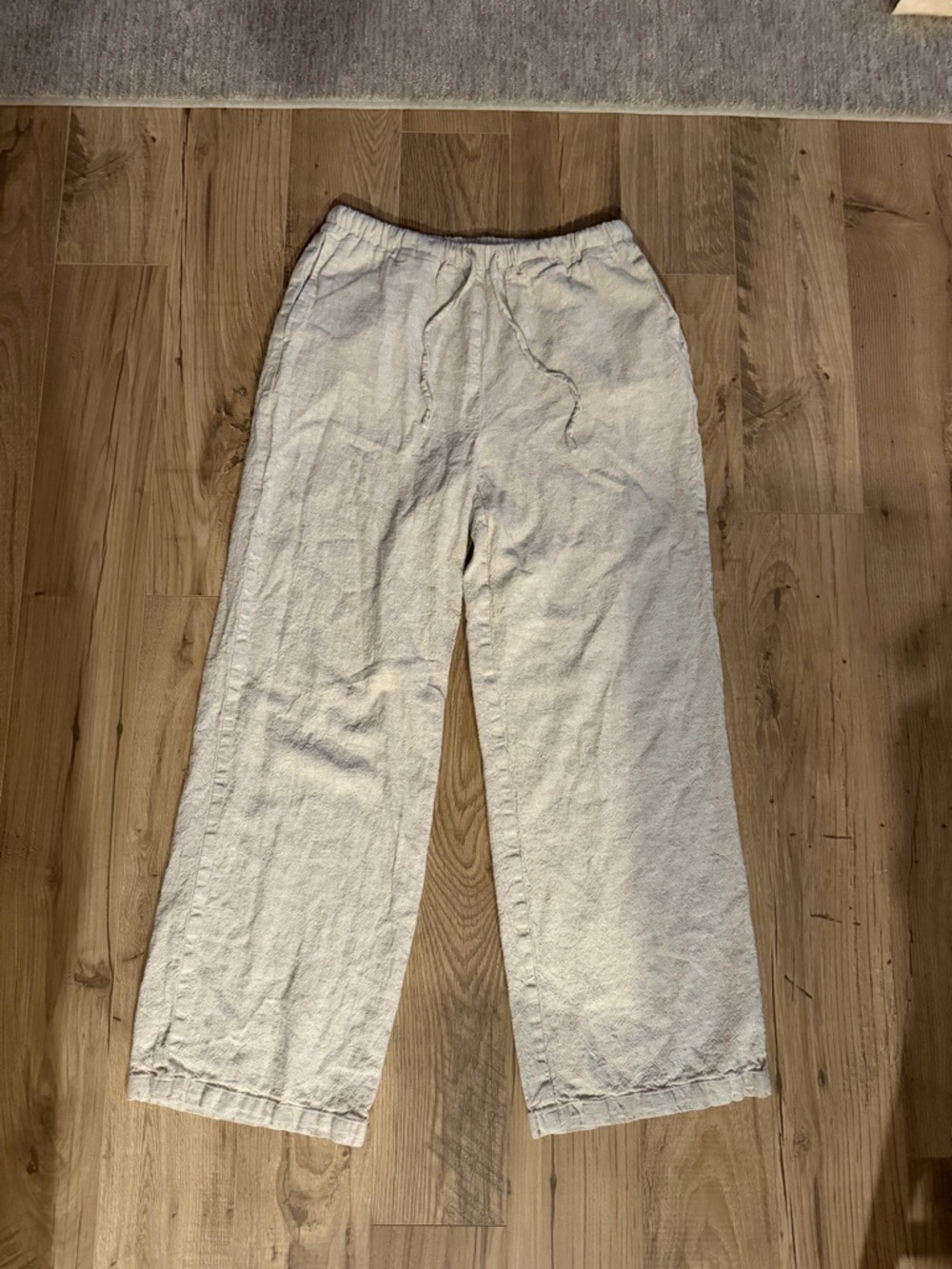 Rachel Zoe Drawstring Linen-Blend Pants - Cream